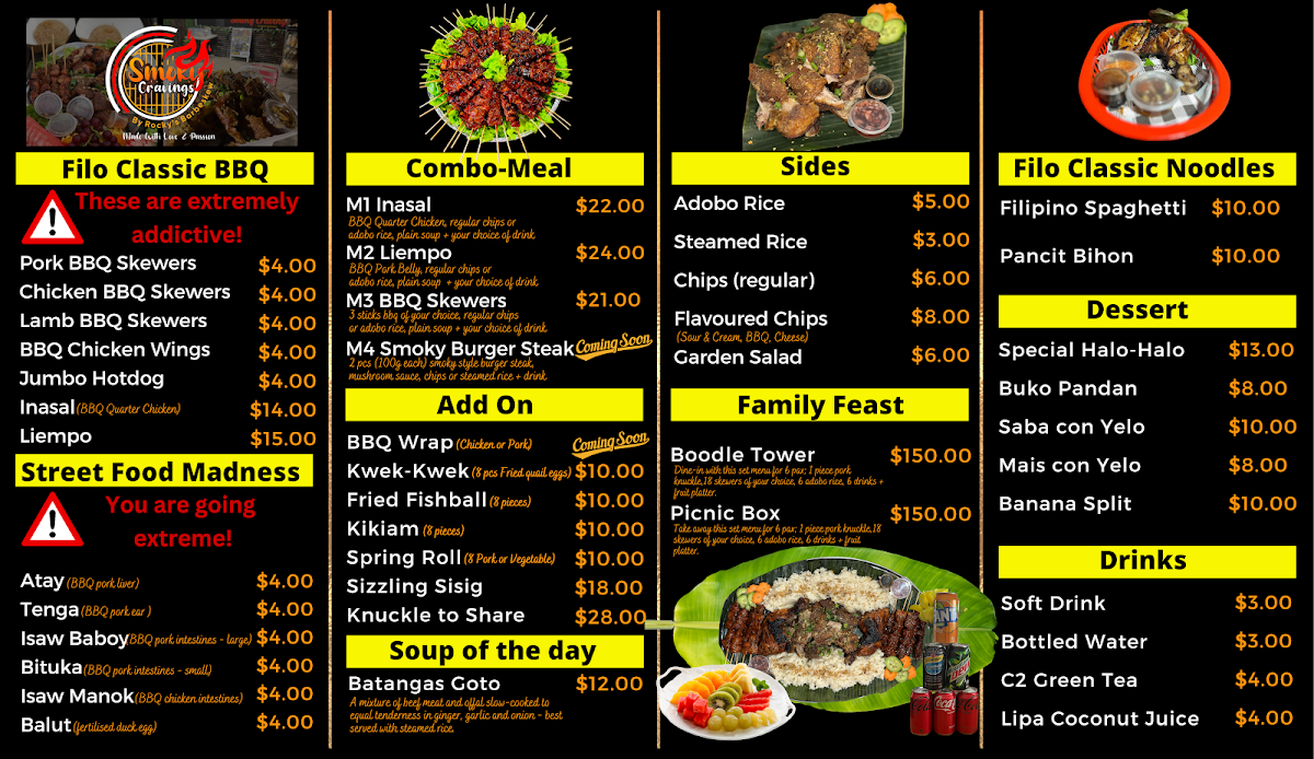 Menu, Smoky Cravings Parramatta