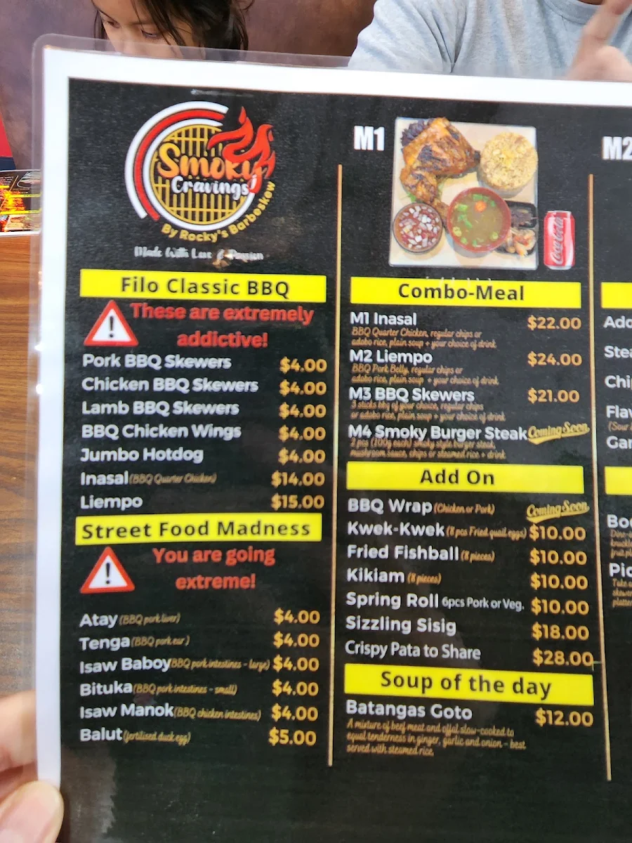 Menu, Smoky Cravings Parramatta