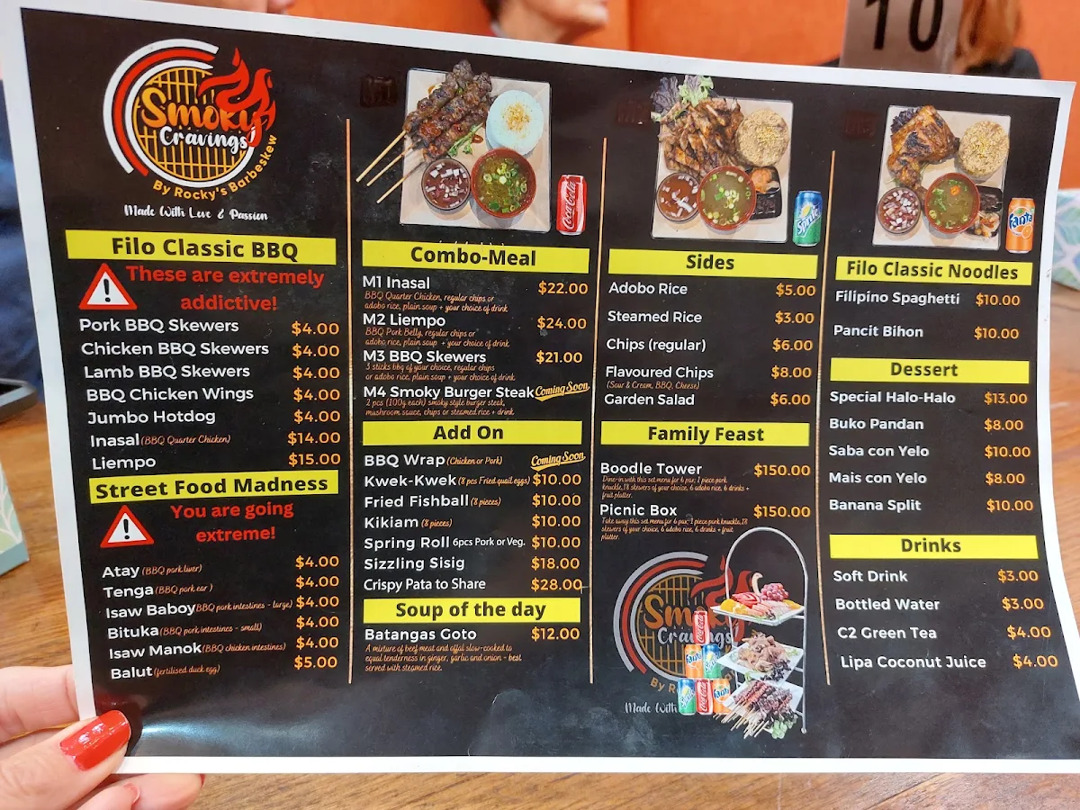 Menu, Smoky Cravings Parramatta