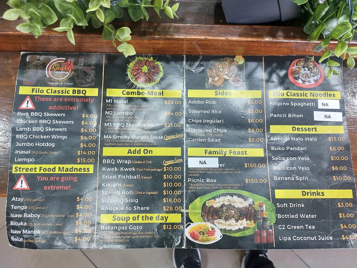 Menu, Smoky Cravings Parramatta
