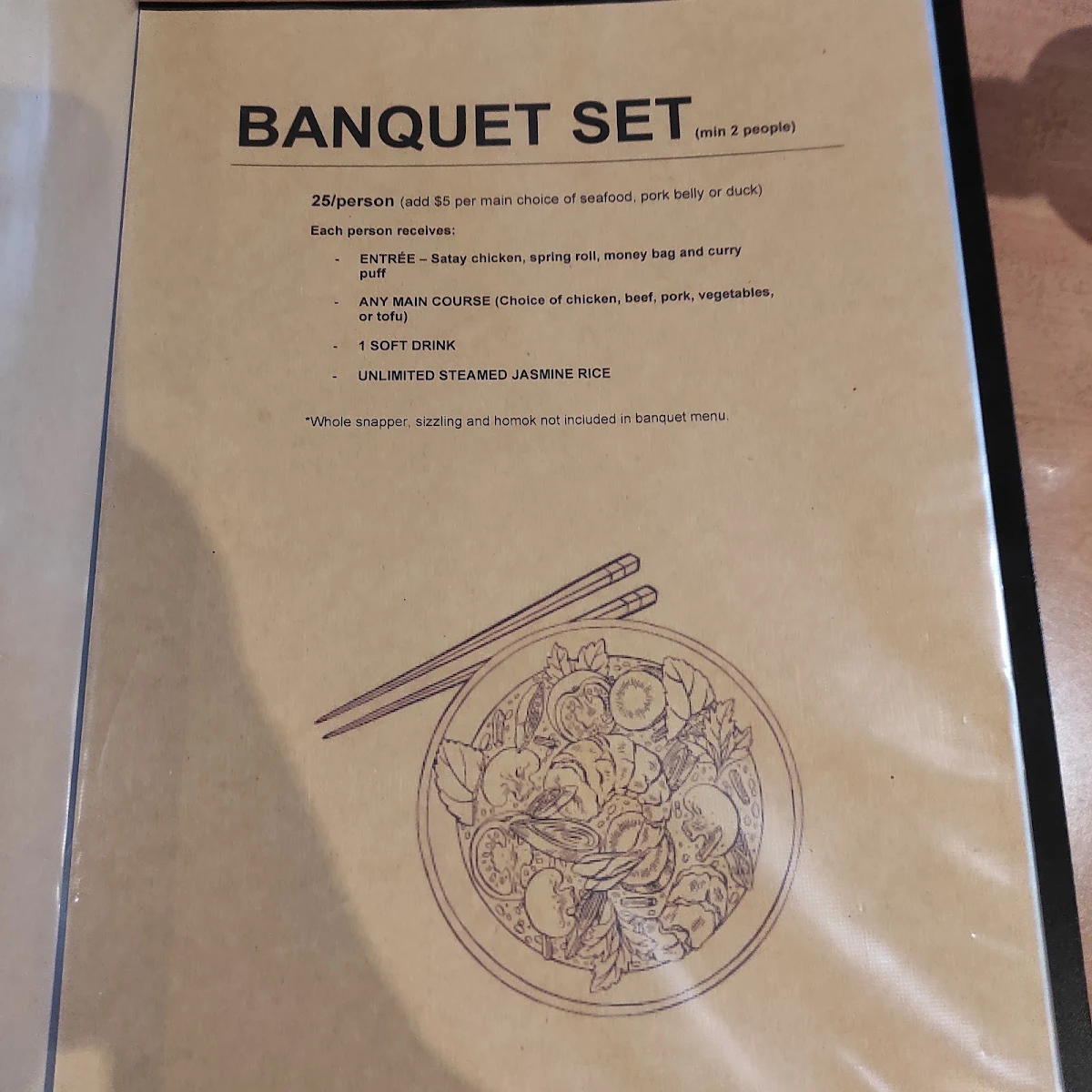 Menu, Thai La Ong - Newtown