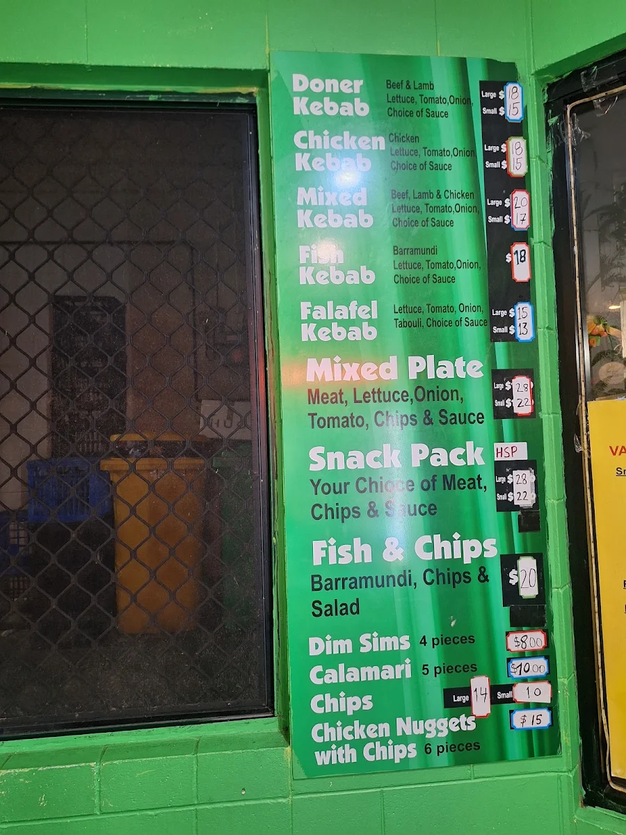 Menu, Getcha Kababs