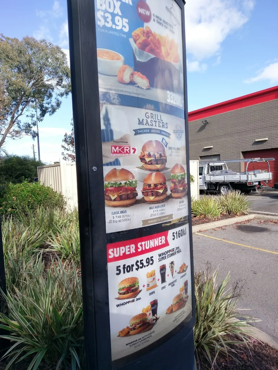 Menu, Hungry Jack's Burgers Thornlie