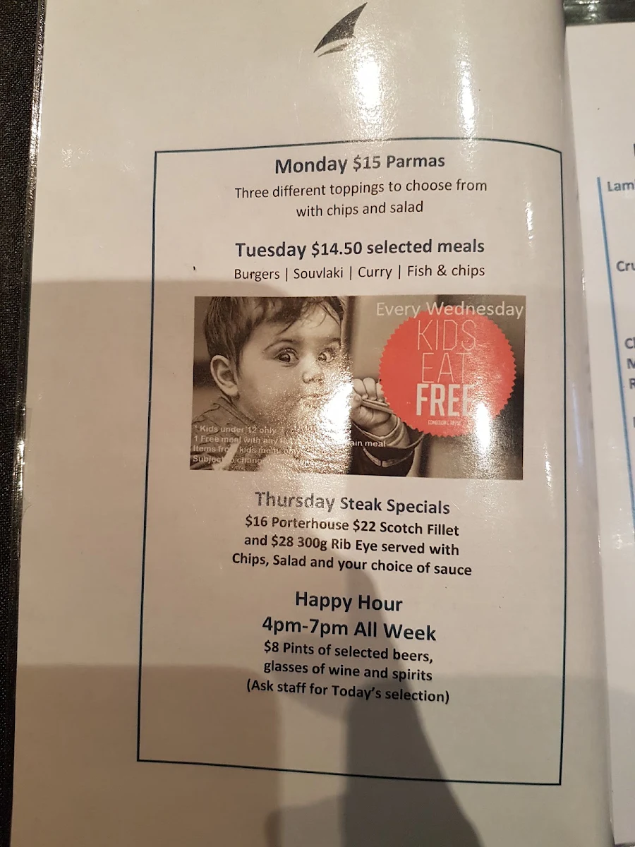 Menu, Steam Packet Hotel