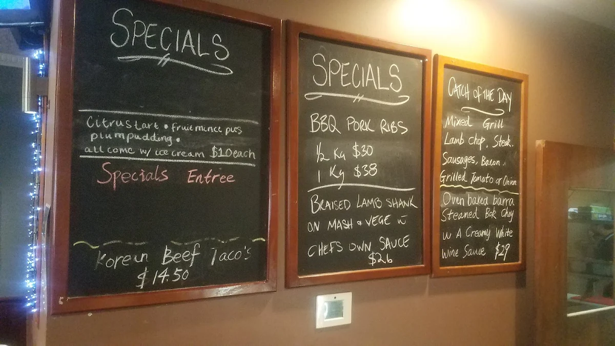 Menu, Austral Hotel
