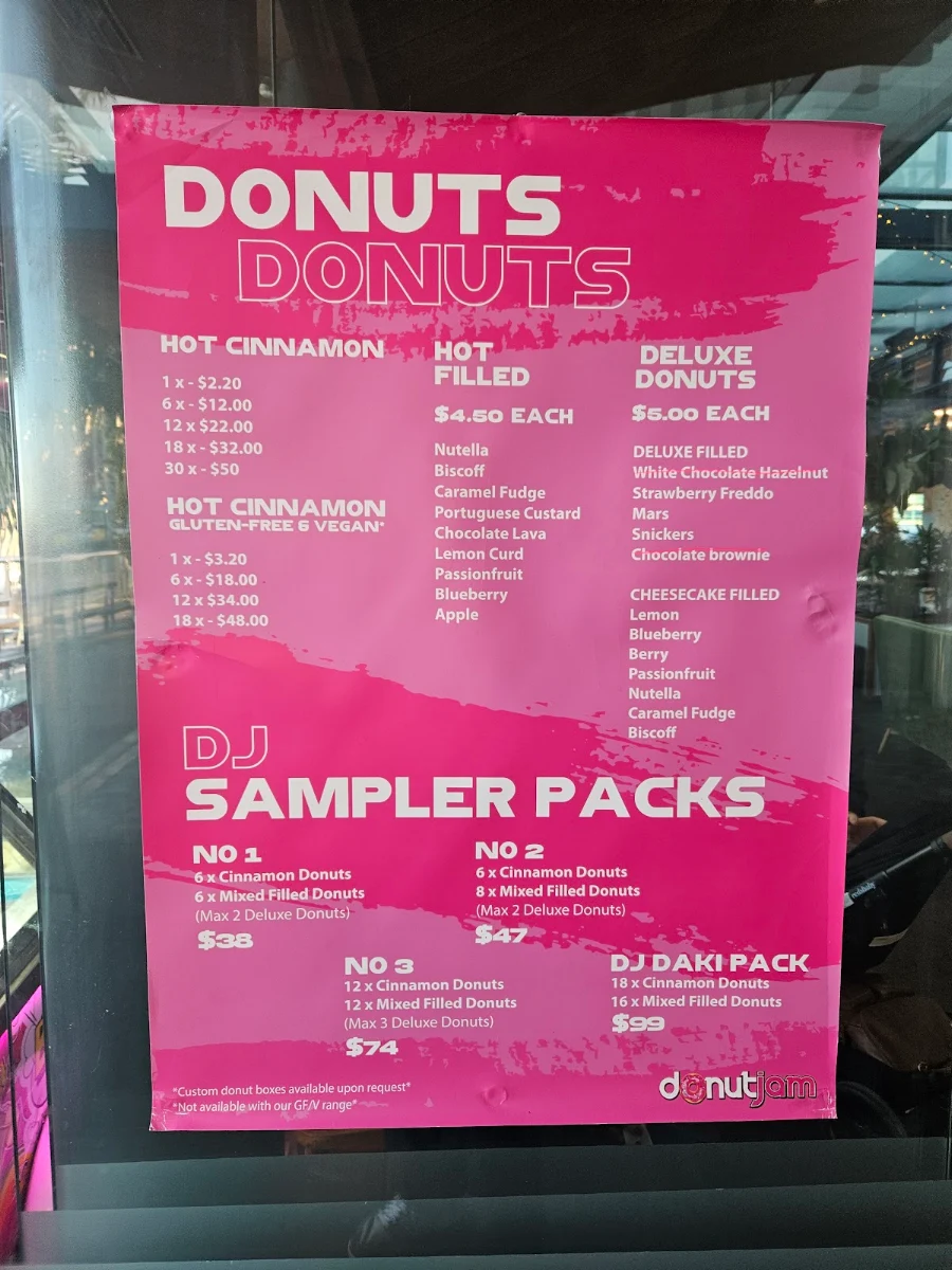Menu, Donutjam