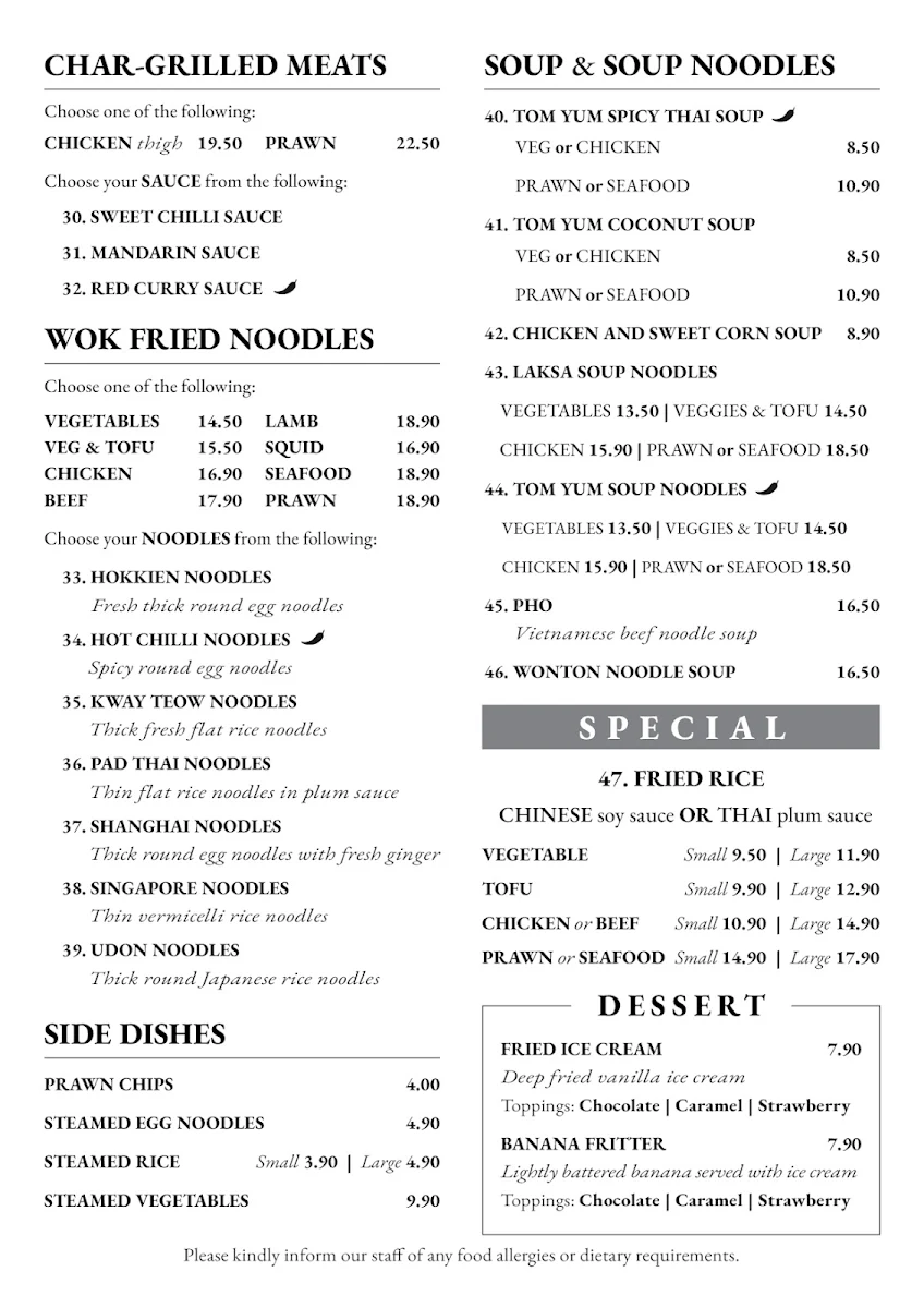 Menu, Golden Place Restaurant