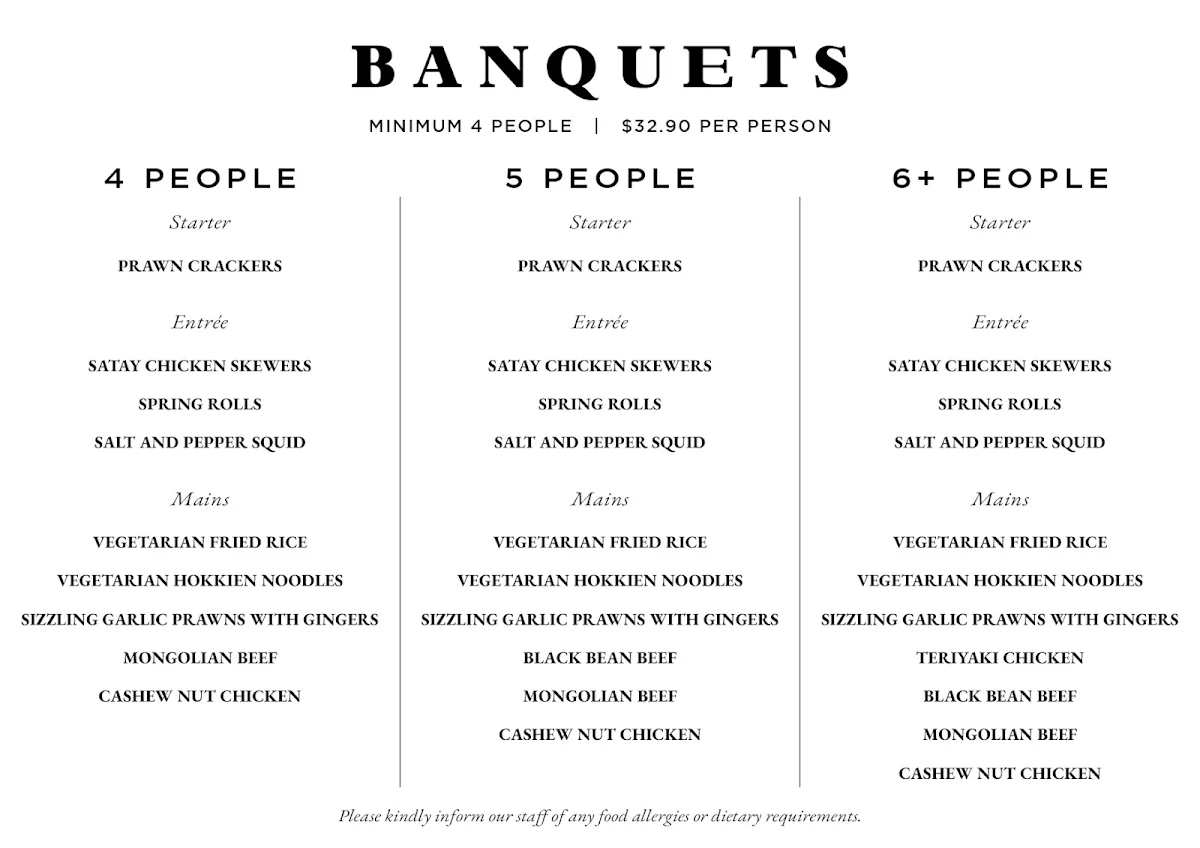 Menu, Golden Place Restaurant
