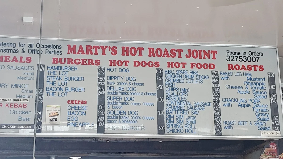 Menu, Marty's Roast Joint