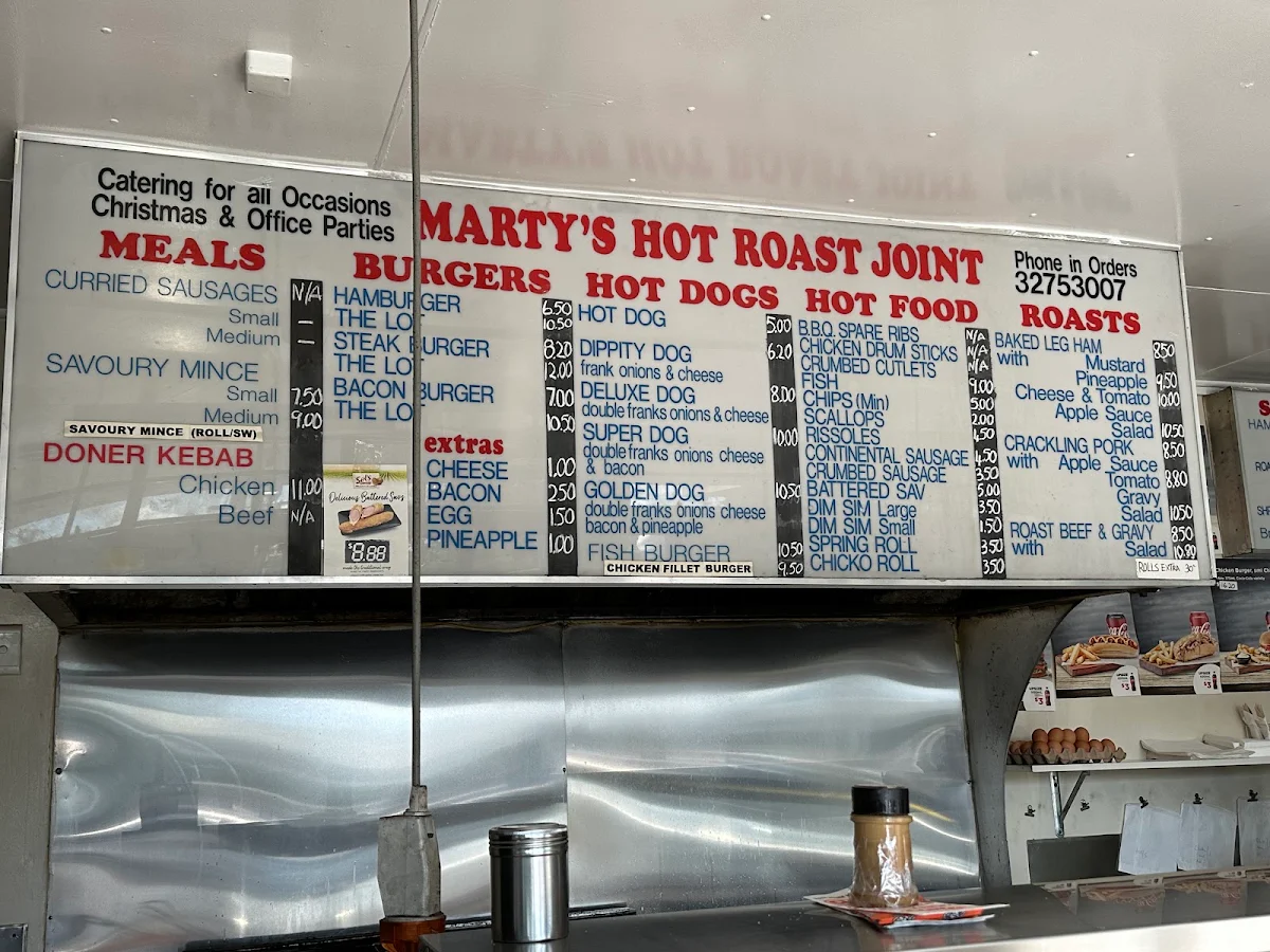 Menu, Marty's Roast Joint