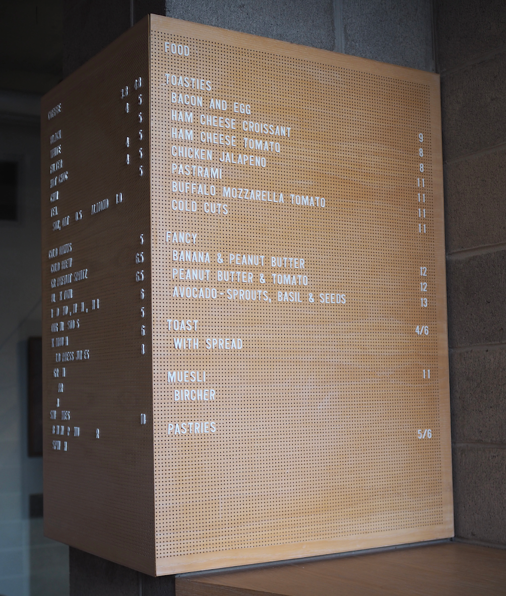 Menu, Vacation Coffee Cremorne