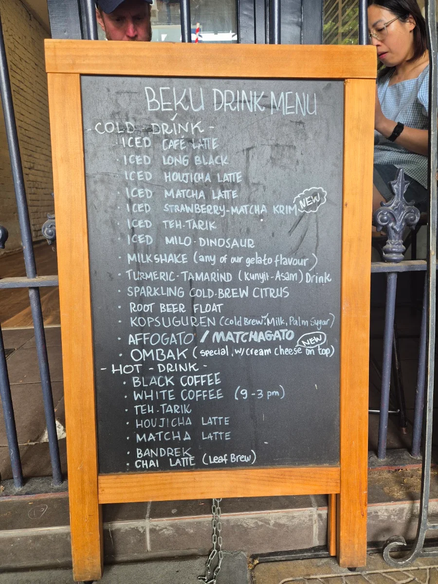 Menu, Bekù Gelato - Carlton