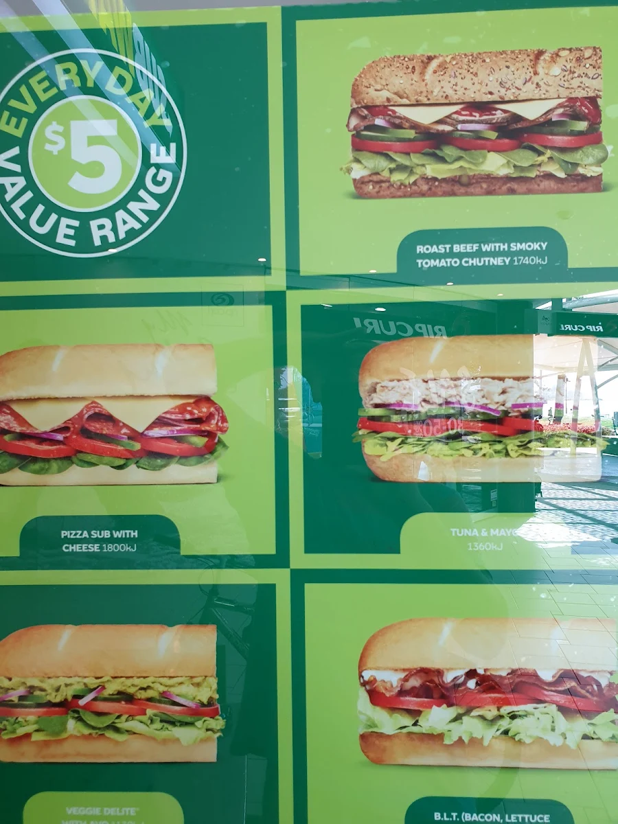 Menu, Subway
