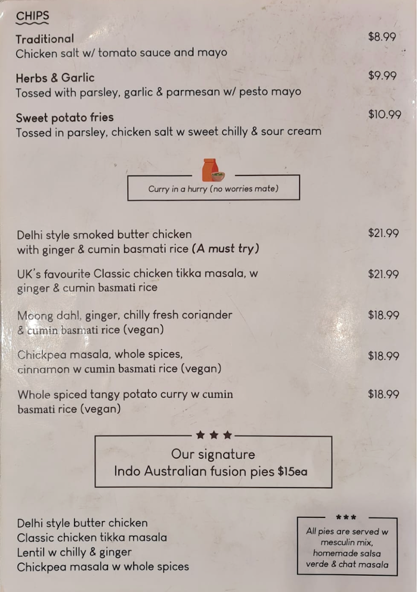 Menu, Loveon Cafe