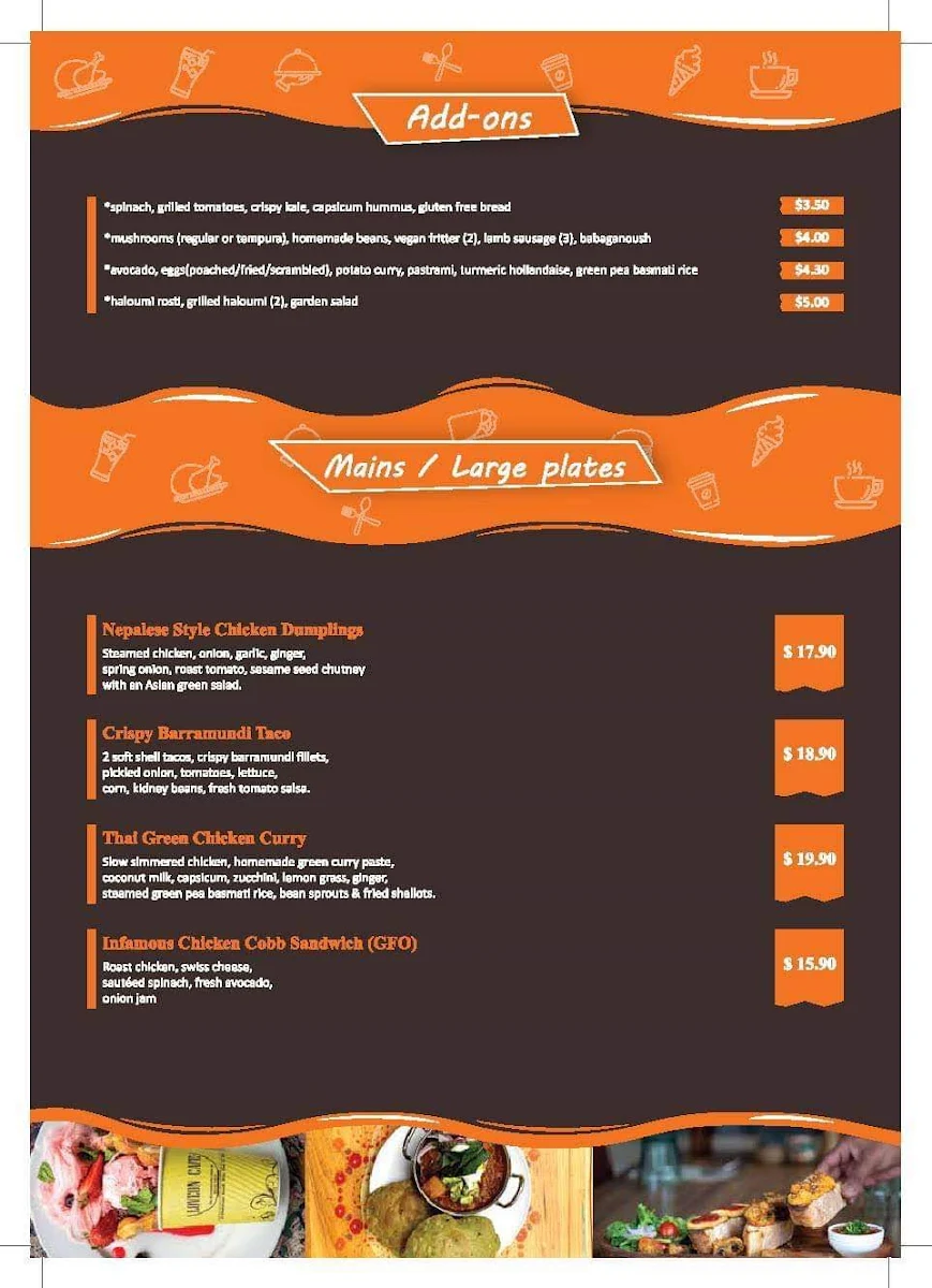 Menu, Loveon Cafe