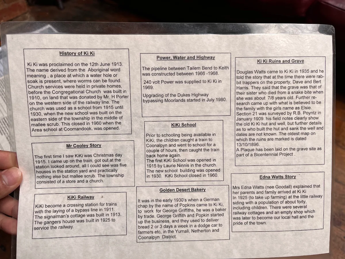 Menu, Winona's at Ki Ki