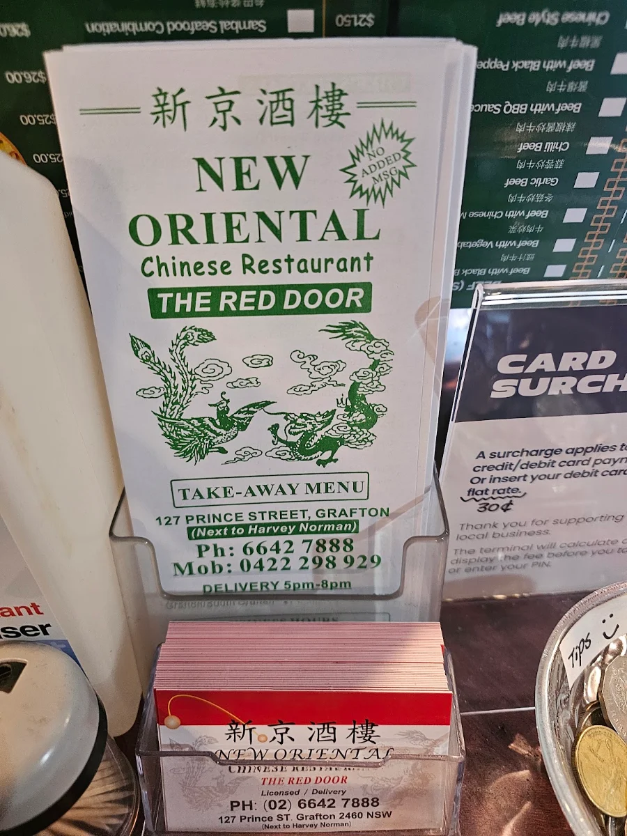 Menu, New Oriental Chinese Restaurant