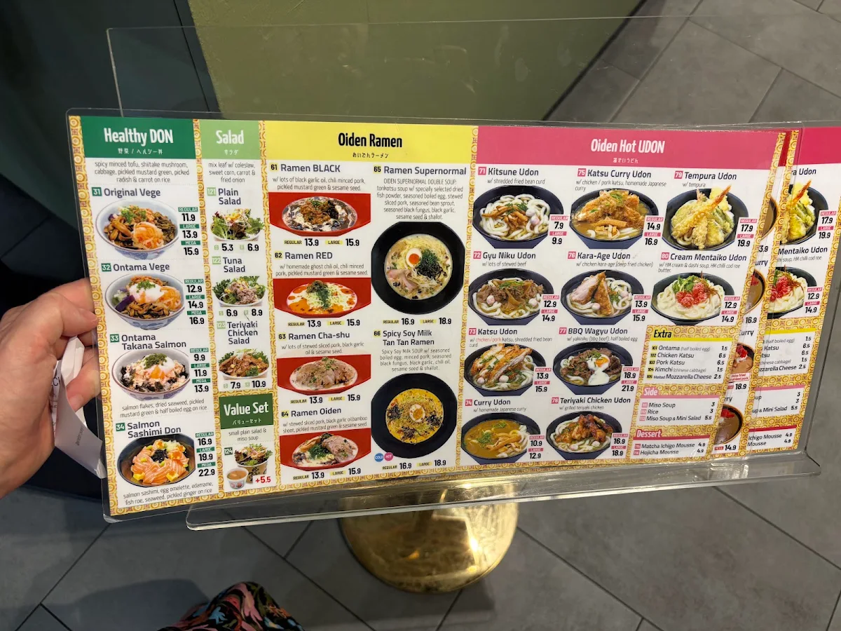 Menu, Oiden Burwood
