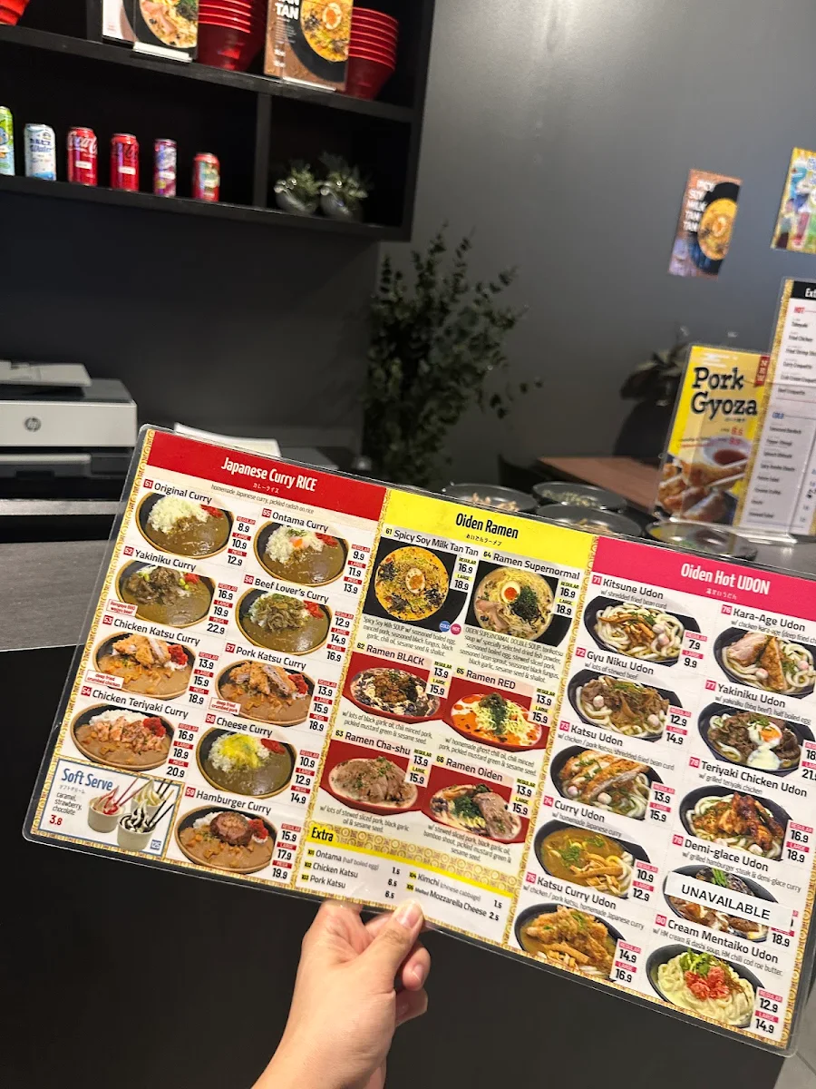 Menu, Oiden Burwood