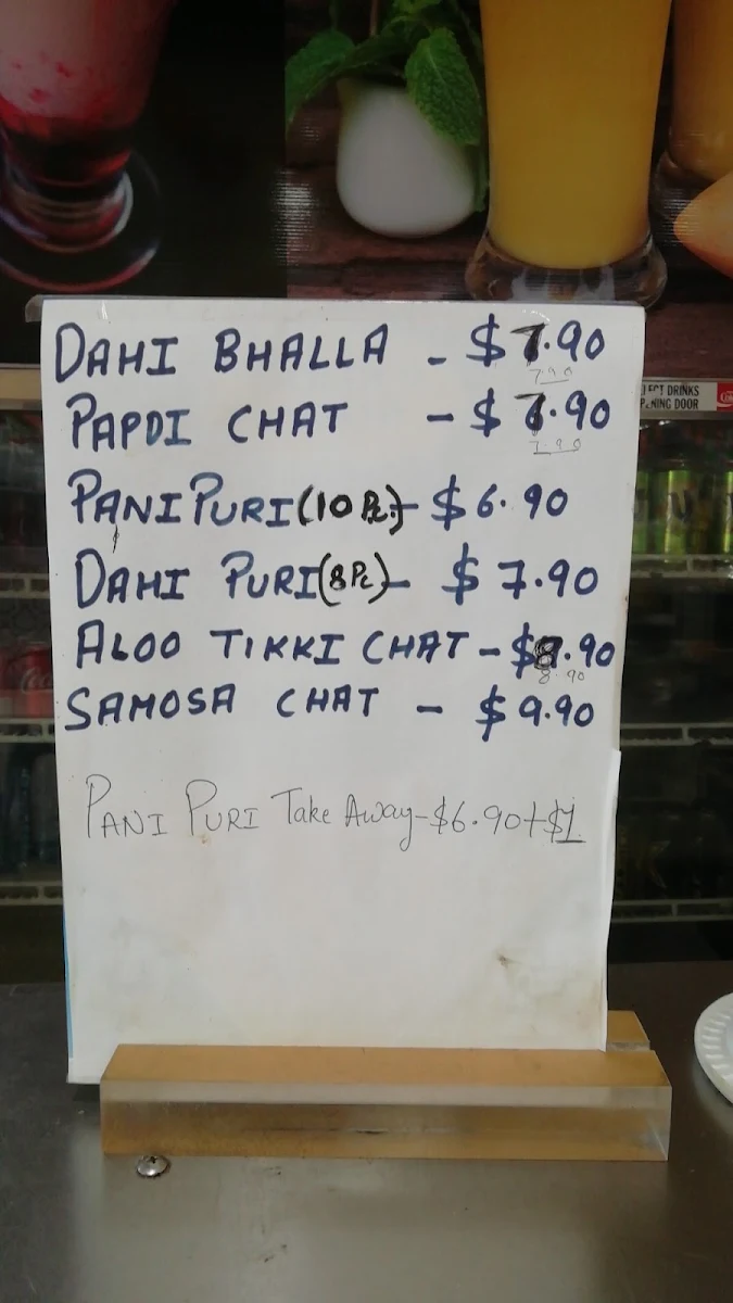 Menu, Chaat Junction