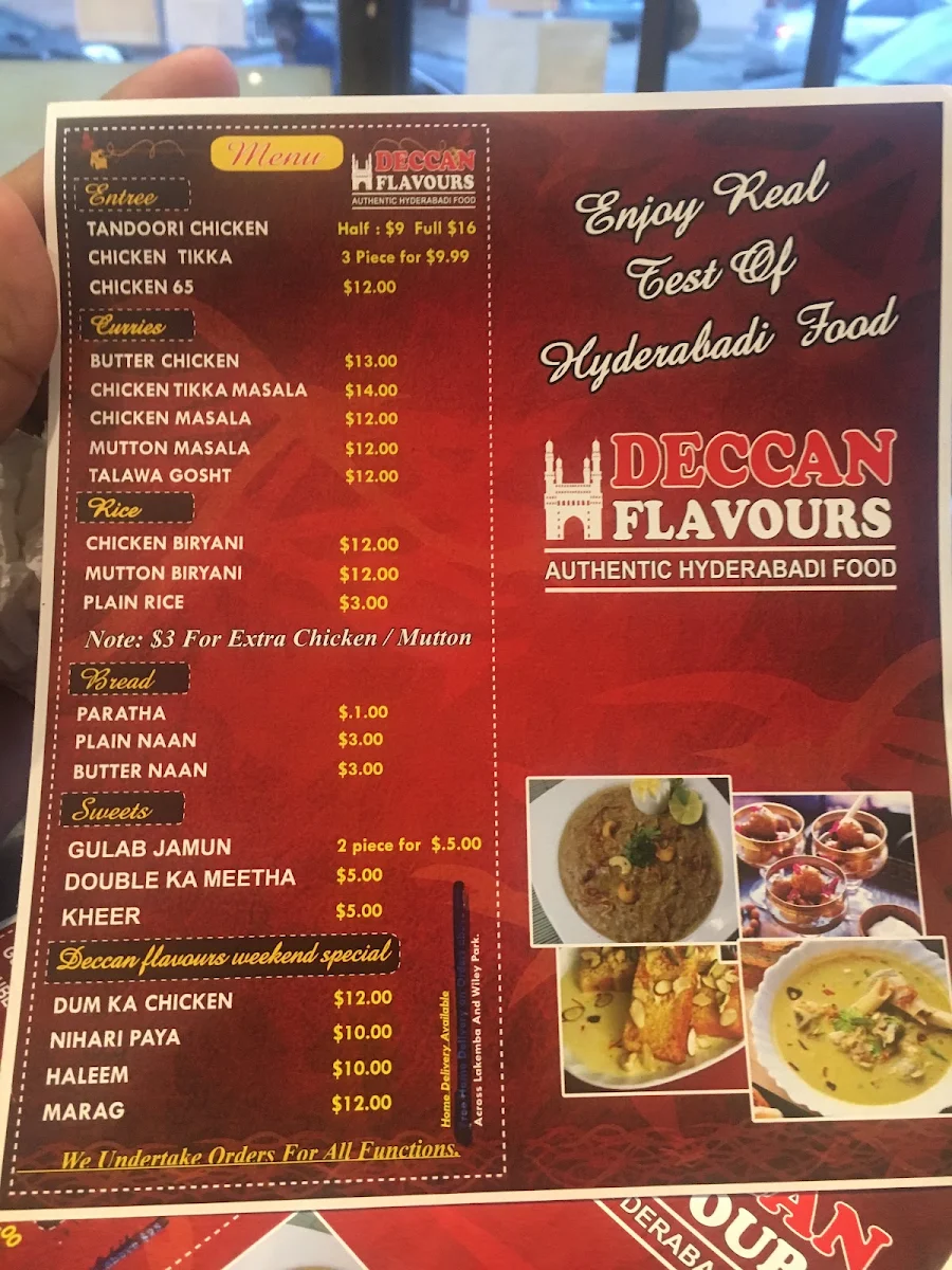 Menu, DECCAN FLAVOURS