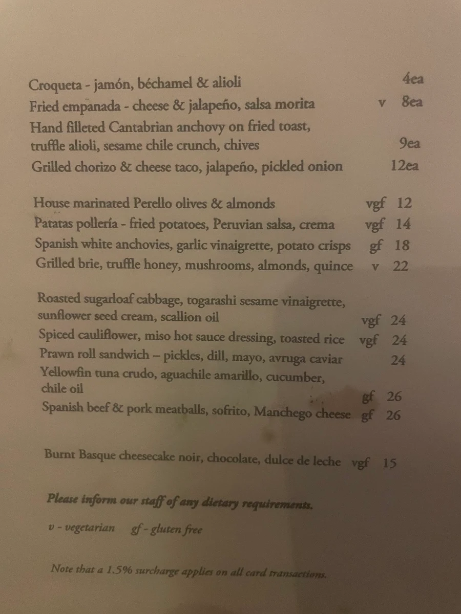 Menu, Little Drop of Poison