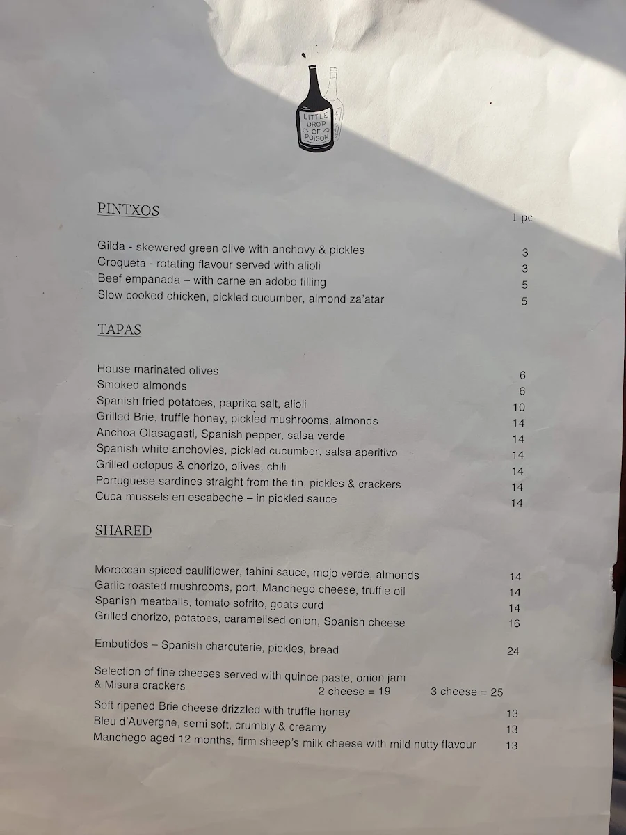 Menu, Little Drop of Poison