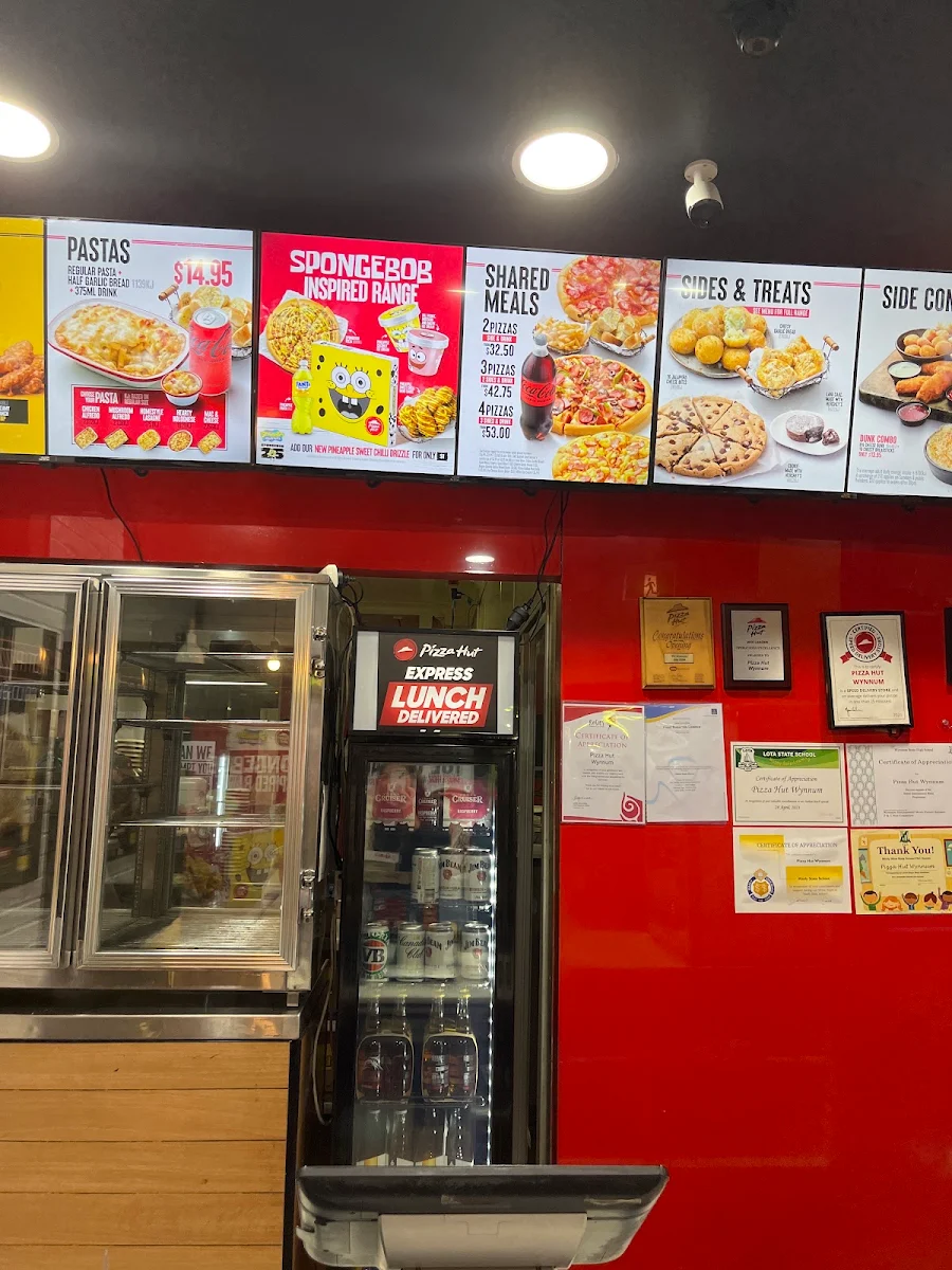 Menu, Pizza Hut Wynnum