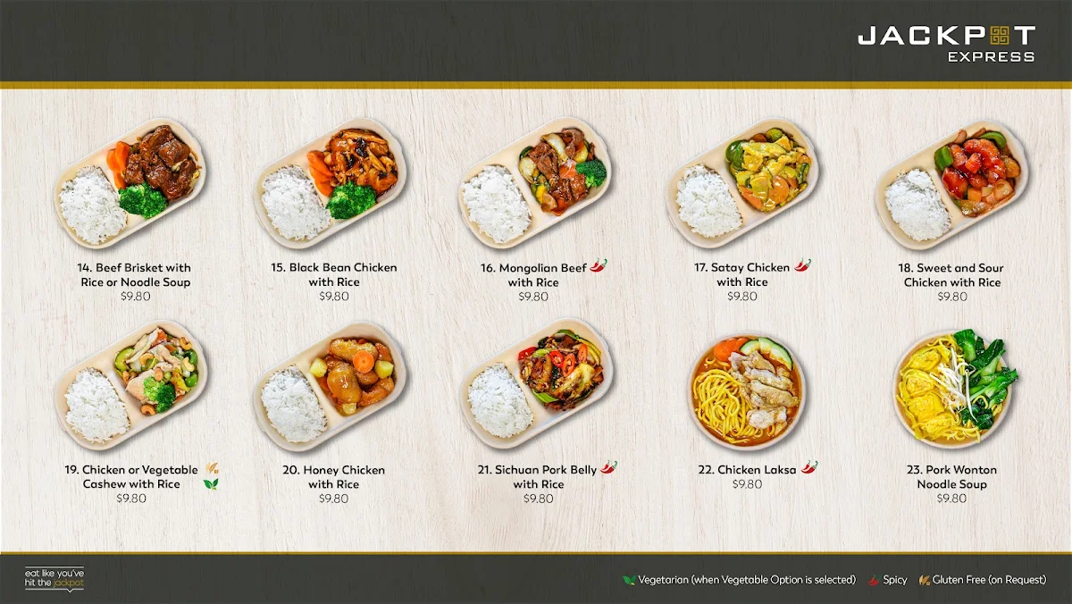 Menu, Jackpot Express