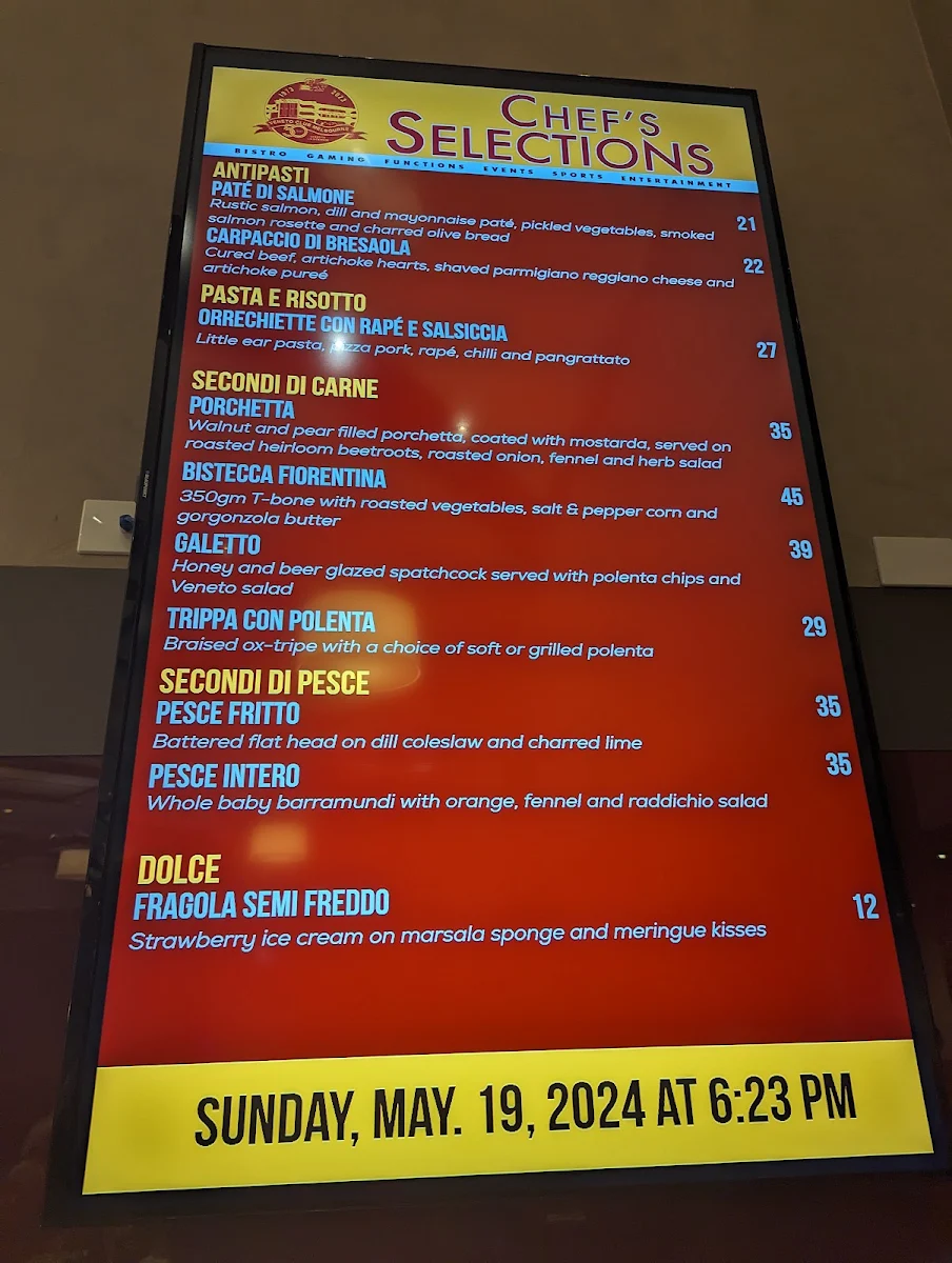 Menu, Veneto Club