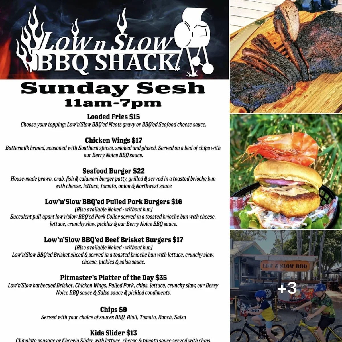 Menu, Low'n'Slow BBQ Shack