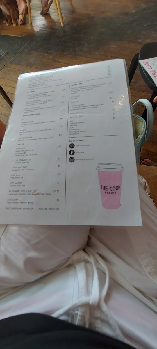 Menu, Coop Bronte