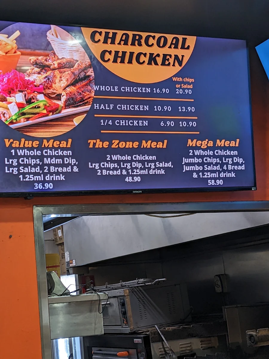 Menu, Kebab Zone And Charcoal Chicken