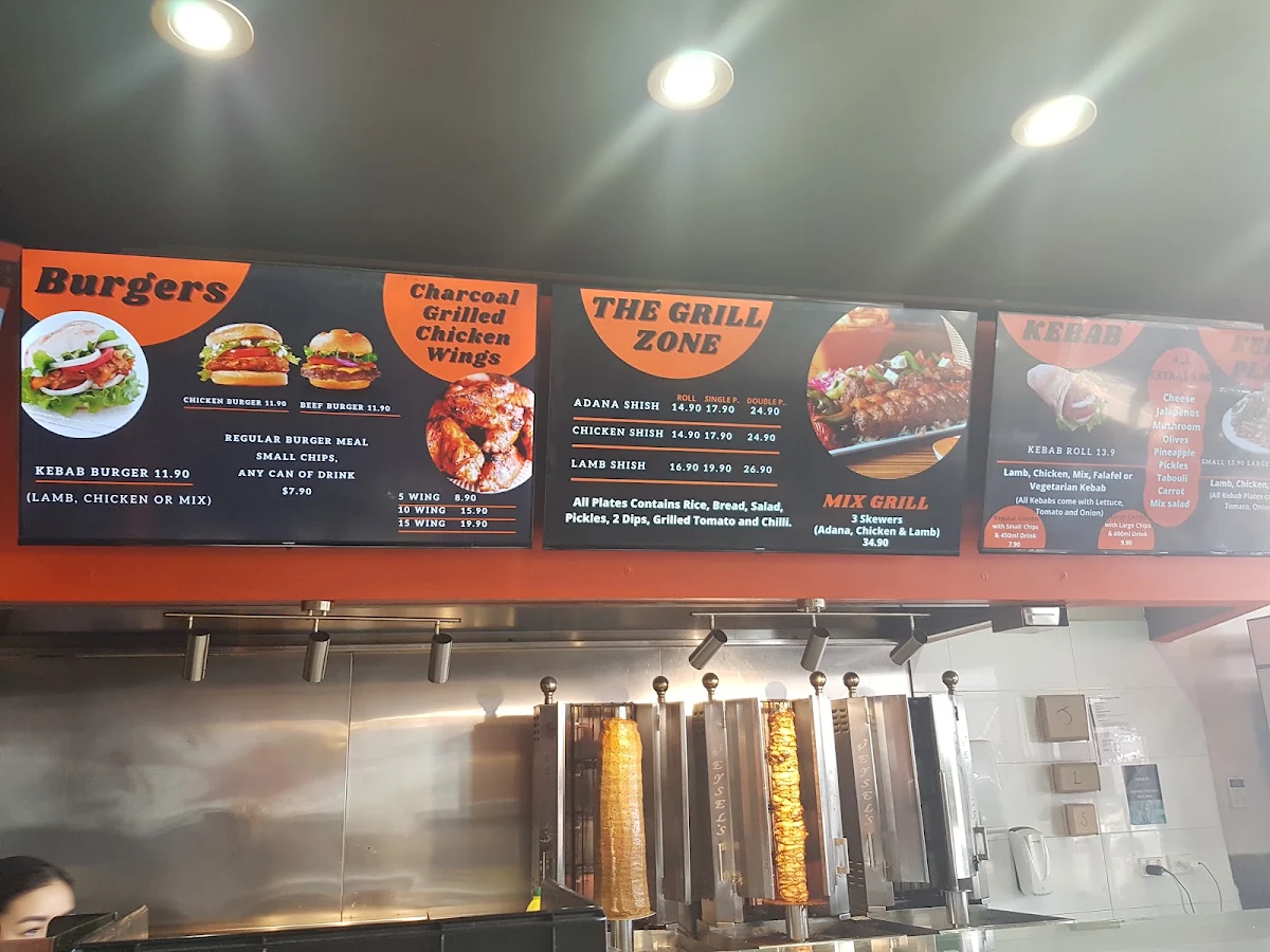 Menu, Kebab Zone And Charcoal Chicken