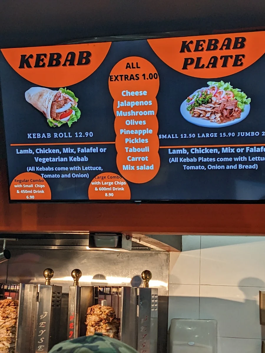 Menu, Kebab Zone And Charcoal Chicken
