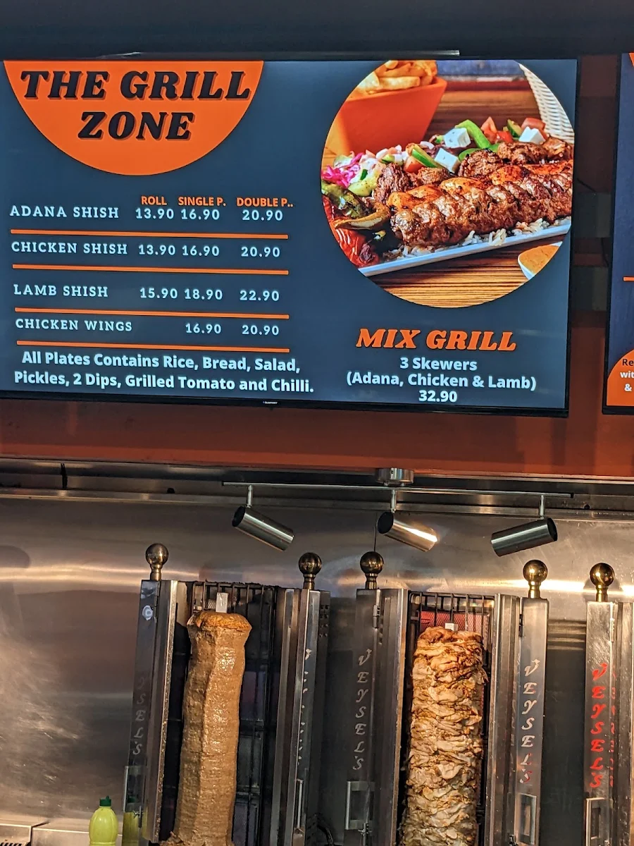Menu, Kebab Zone And Charcoal Chicken