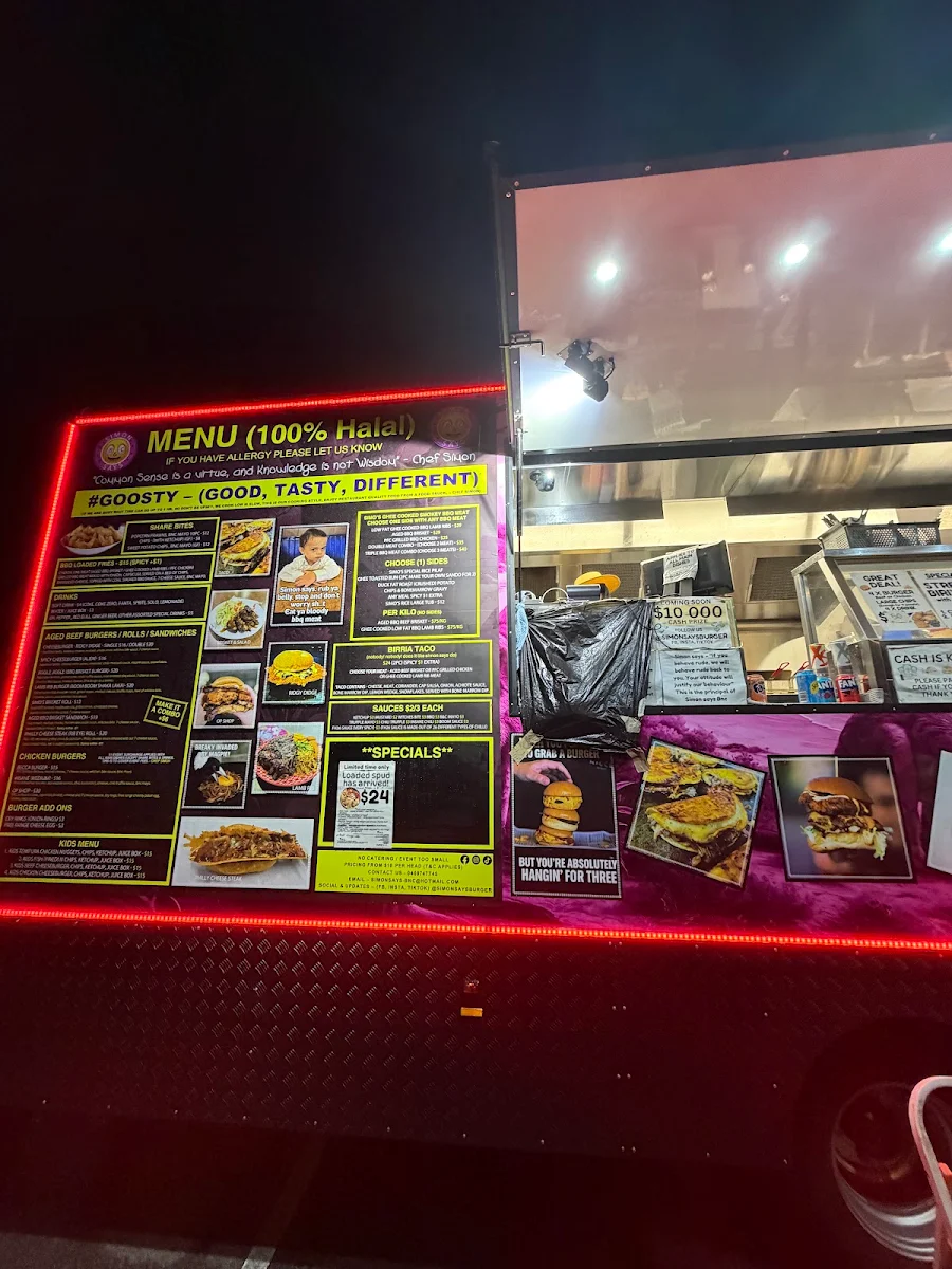 Menu, Simon Says