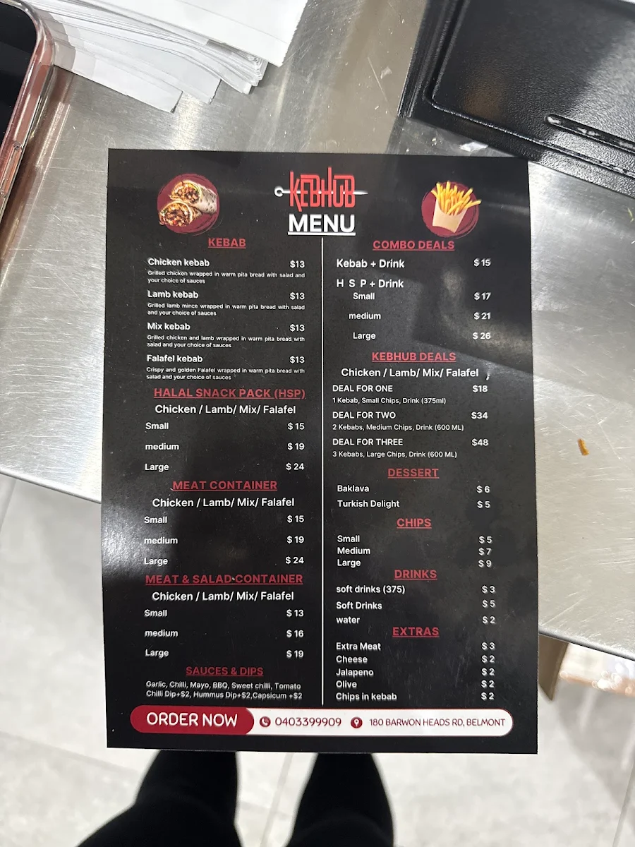Menu, KEBHUB