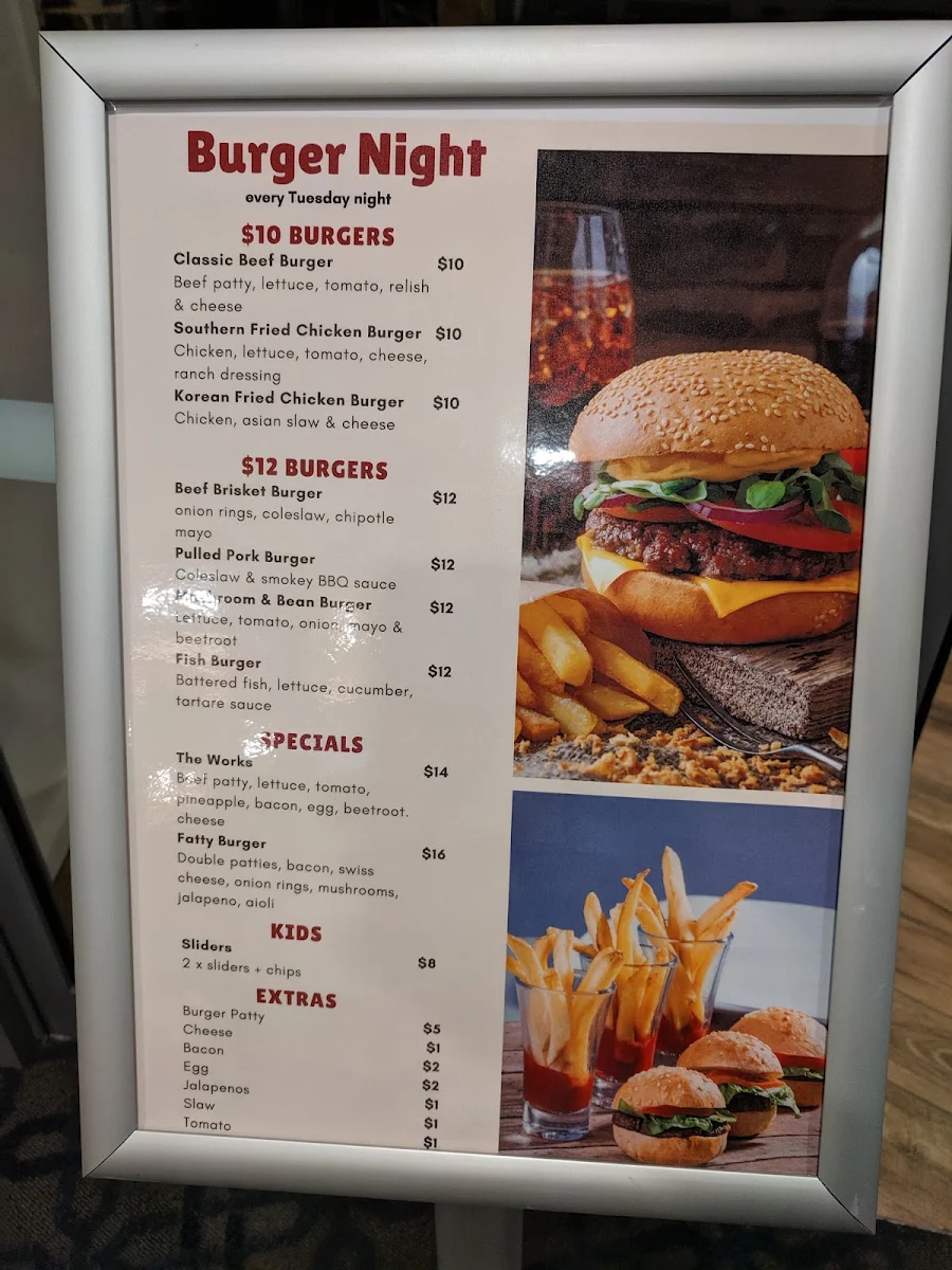 Menu, Fairway 2307 Shortland Waters Bistro