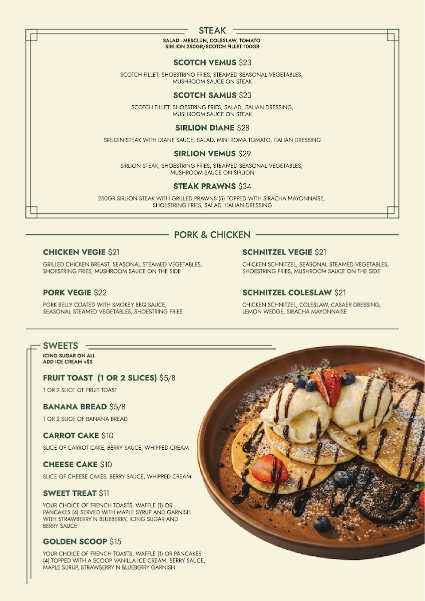 Menu, Gemera Cafe