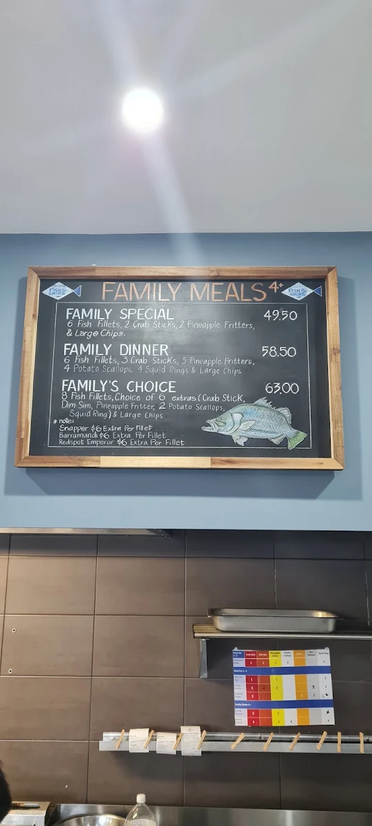 Menu, Cockburn Fish and Chips