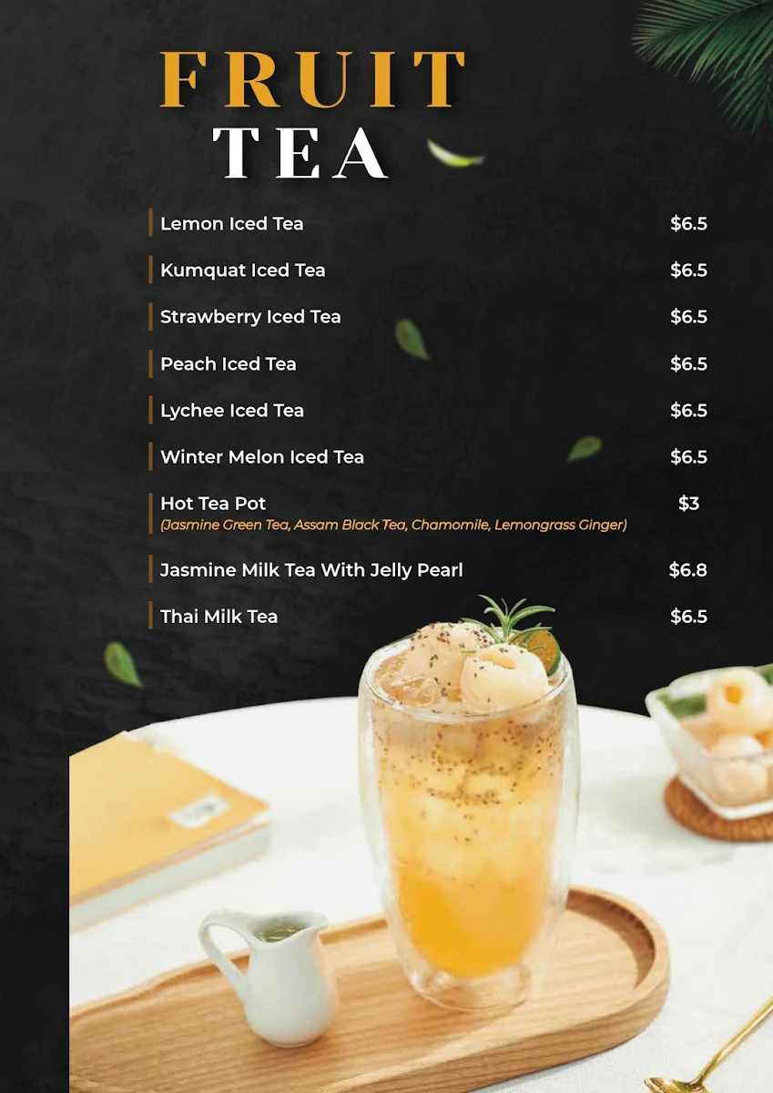 Menu, Rice Rhythm restaurant