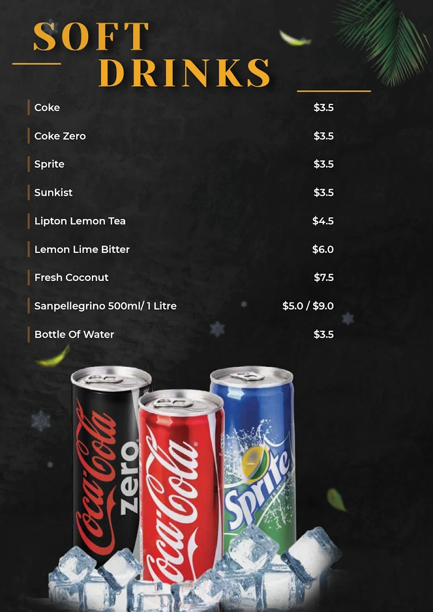 Menu, Rice Rhythm restaurant