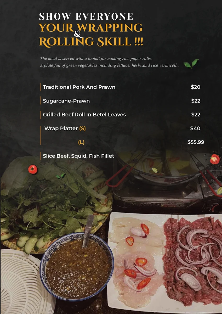 Menu, Rice Rhythm restaurant