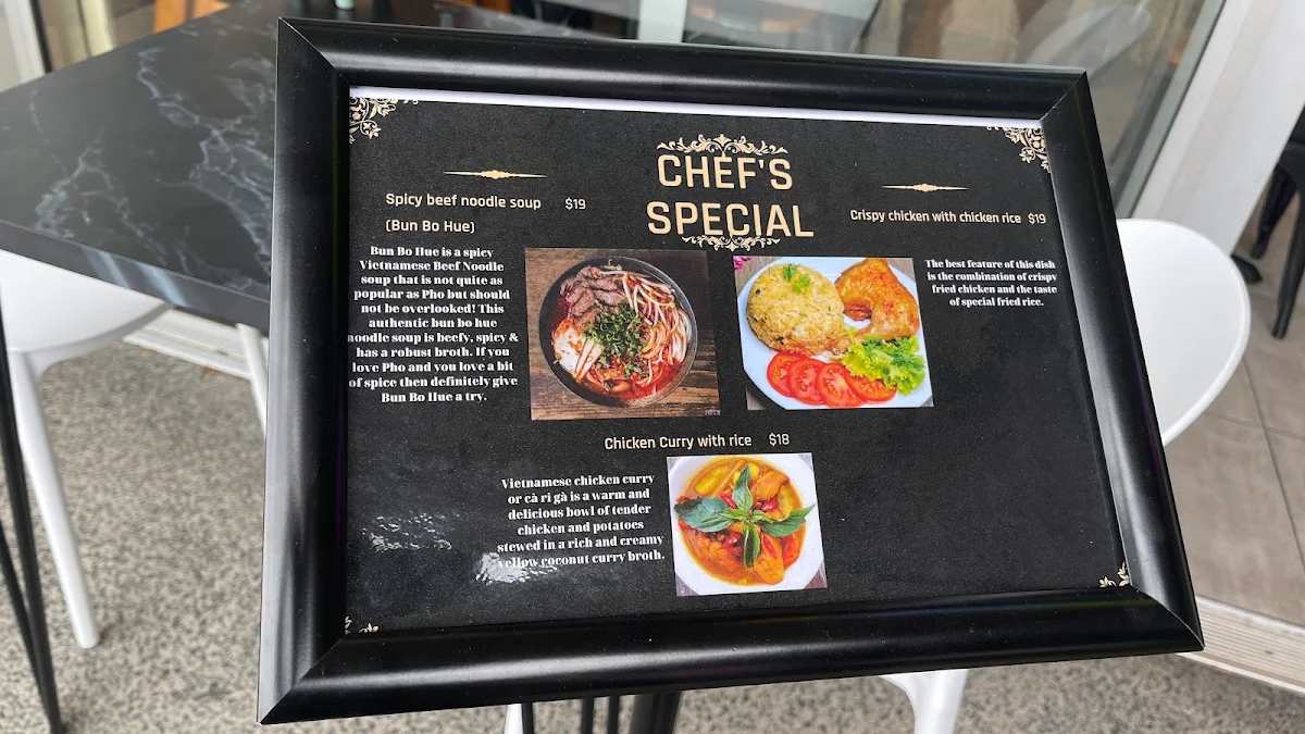 Menu, Rice Rhythm restaurant