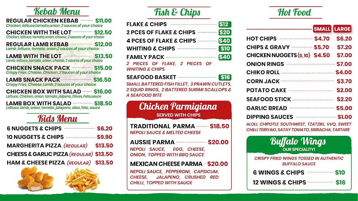 Menu, Pomona Pizza and Eats