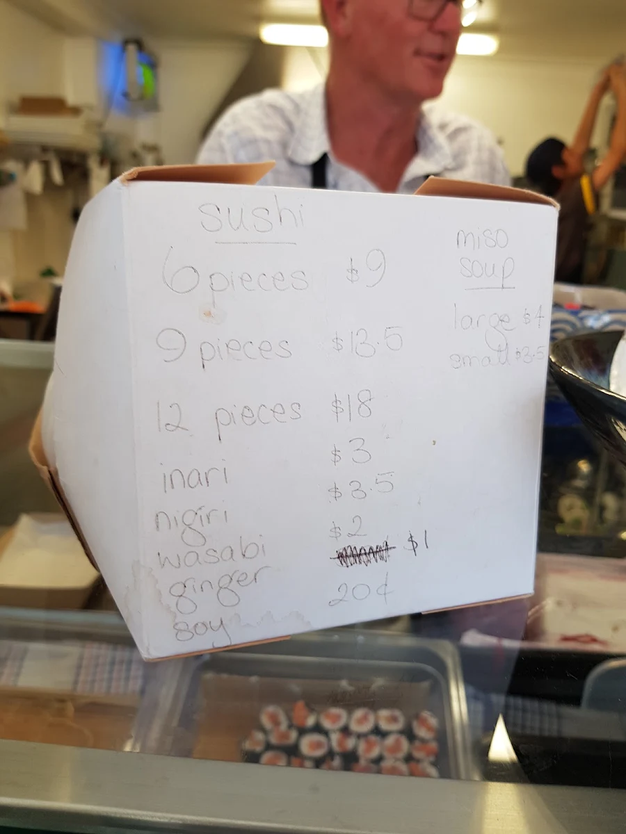 Menu, Masaaki's Sushi