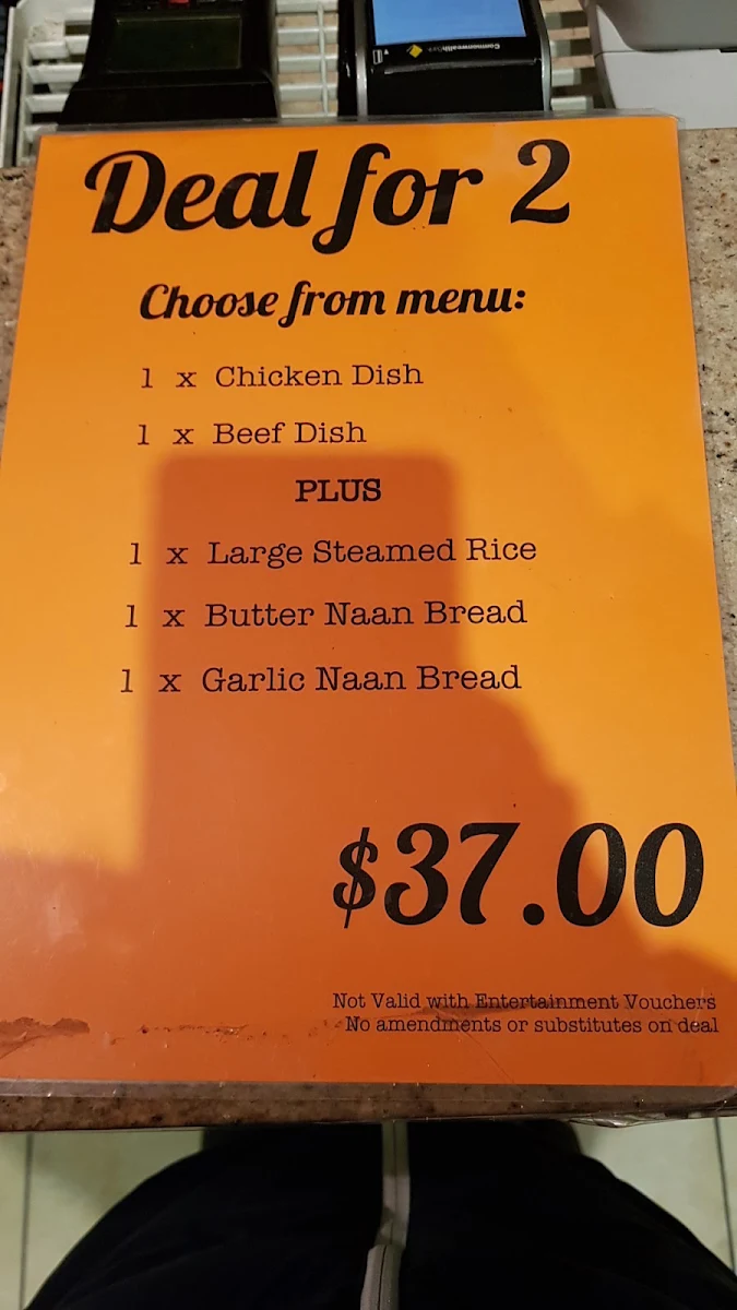 Menu, Indian Brasserie