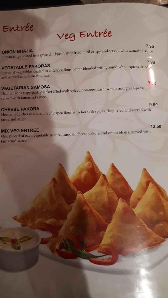 Menu, Indian Brasserie