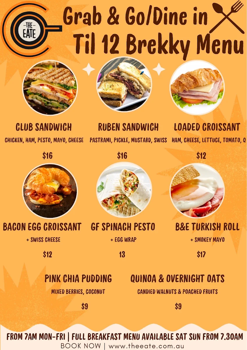 Menu, The Eate Restaurant